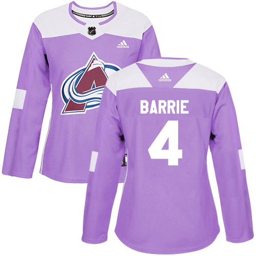 Adidas Avalanche #4 Tyson Barrie Purple Authentic Fights Cancer Women's Stitched NHL Jersey